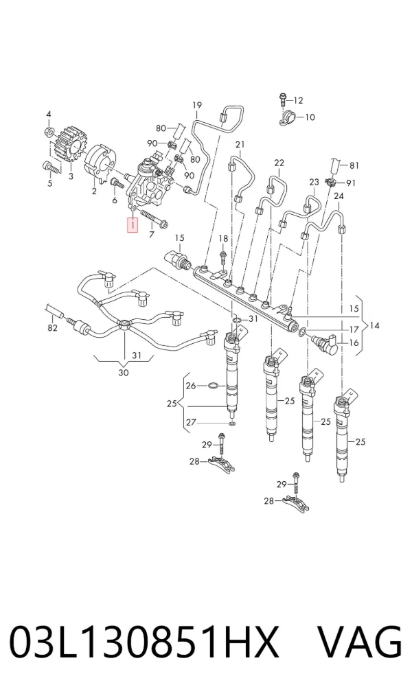 Bomba inyectora 03L130851HX VAG