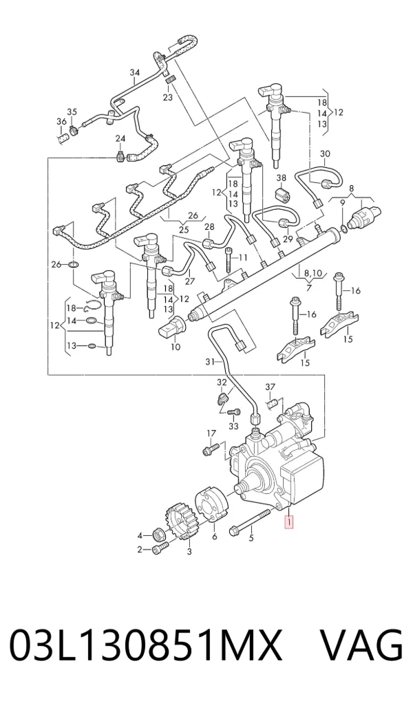 Bomba inyectora 03L130851MX VAG