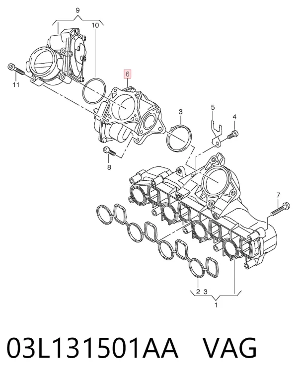 Válvula EGR 03L131501AA VAG