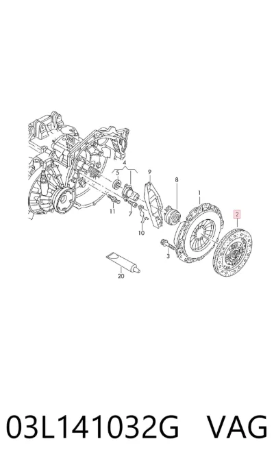 Disco de embrague VAG 03L141032G