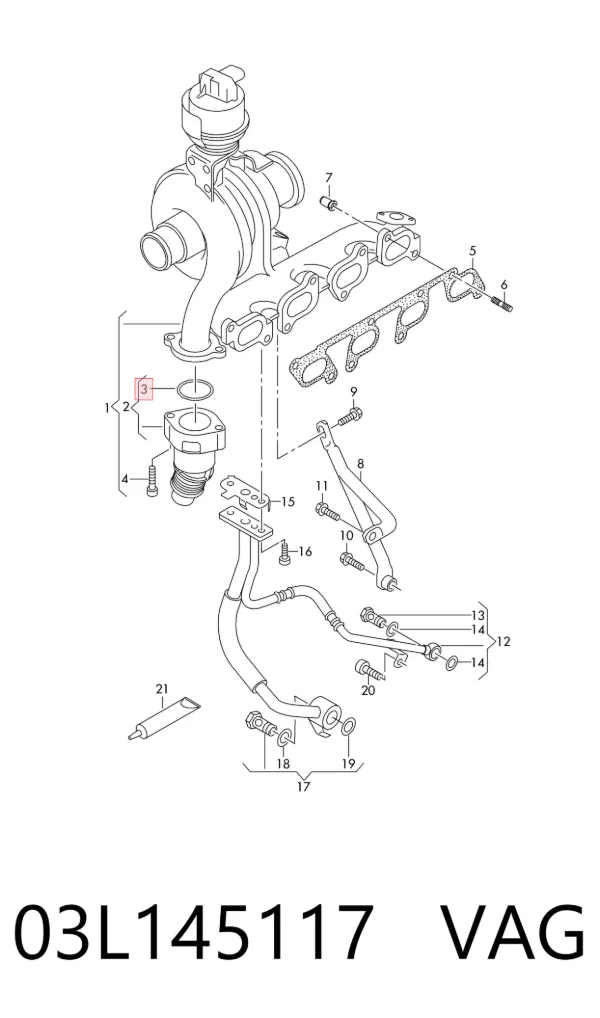 Junta de turbina de escape 03L145117 VAG