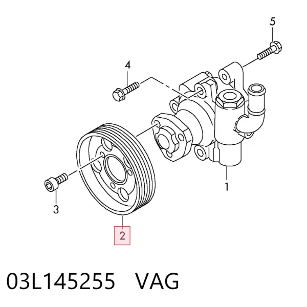Polea de la bomba de dirección asistida 03L145255 VAG