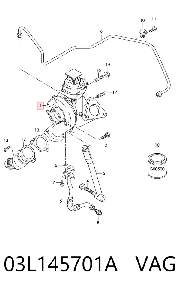 Turbocompresor 03L145701A VAG