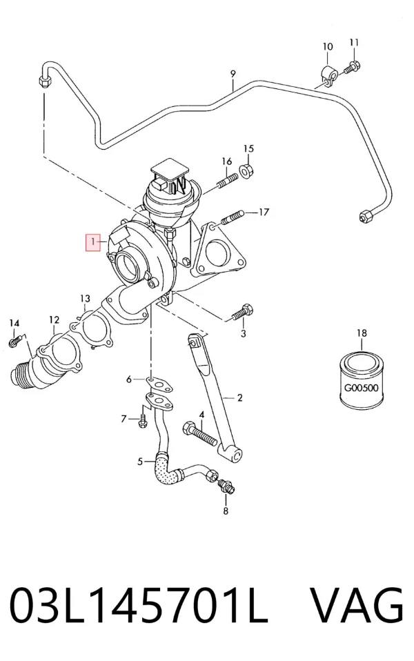 Turbocompresor 03L145701L VAG