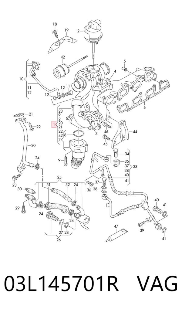 Turbocompresor 03L145701R VAG