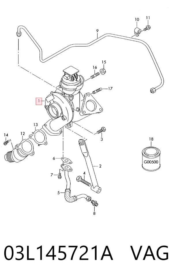 Turbocompresor 03L145721A VAG