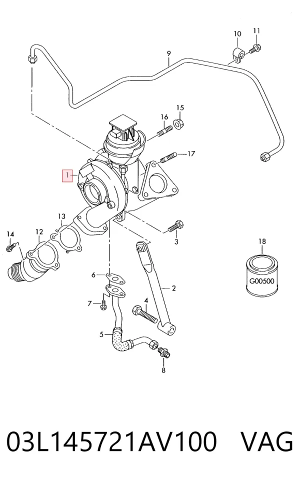 Turbocompresor 03L145721AV100 VAG