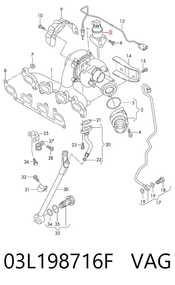 Actuador del turbo 03L198716F VAG