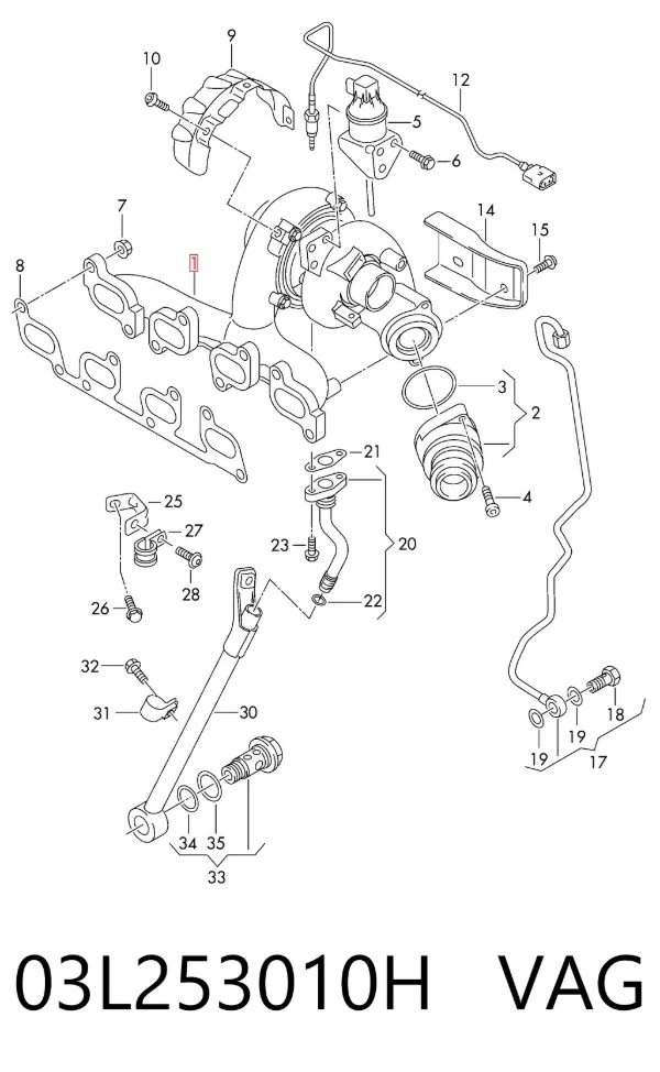 Turbocompresor 03L253010H VAG