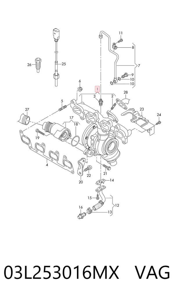Turbocompresor 03L253016MX VAG
