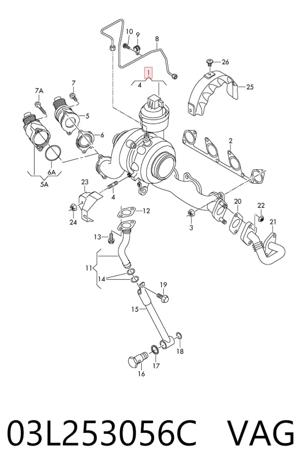 Turbocompresor 03L253056C VAG