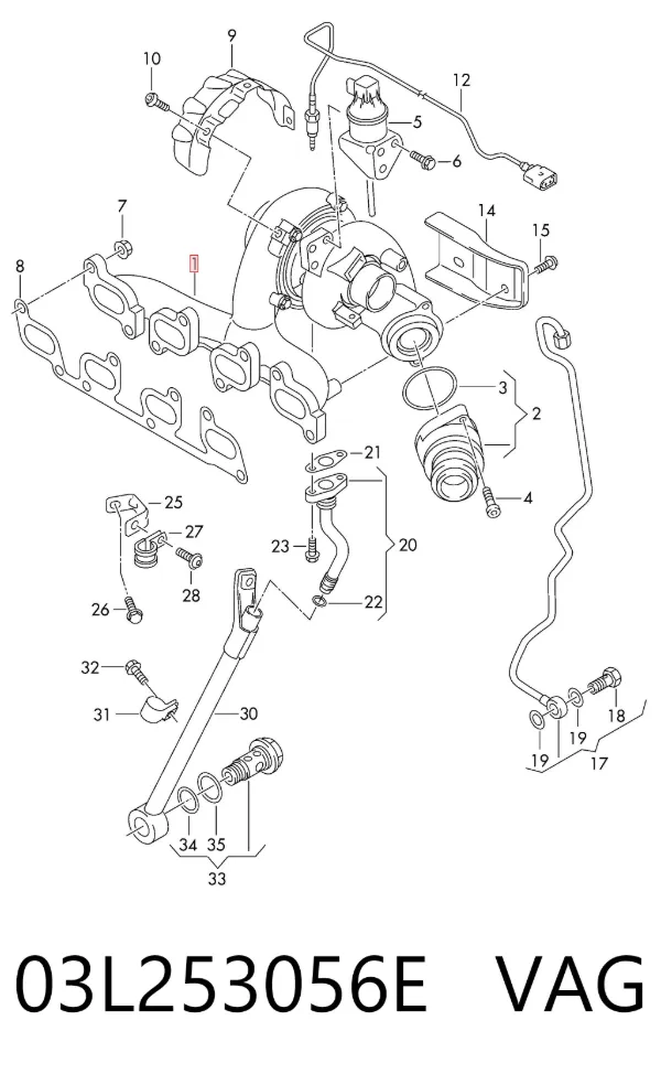 Turbocompresor 03L253056E VAG