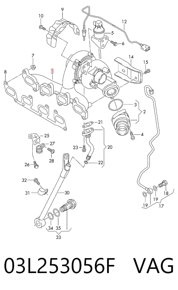 Turbocompresor 03L253056F VAG