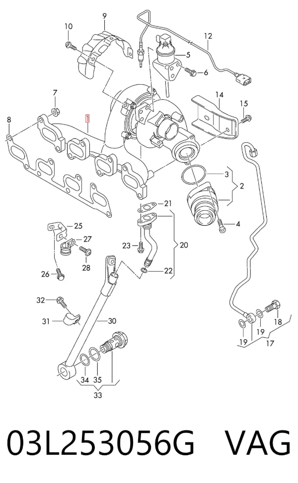 Turbocompresor 03L253056G VAG