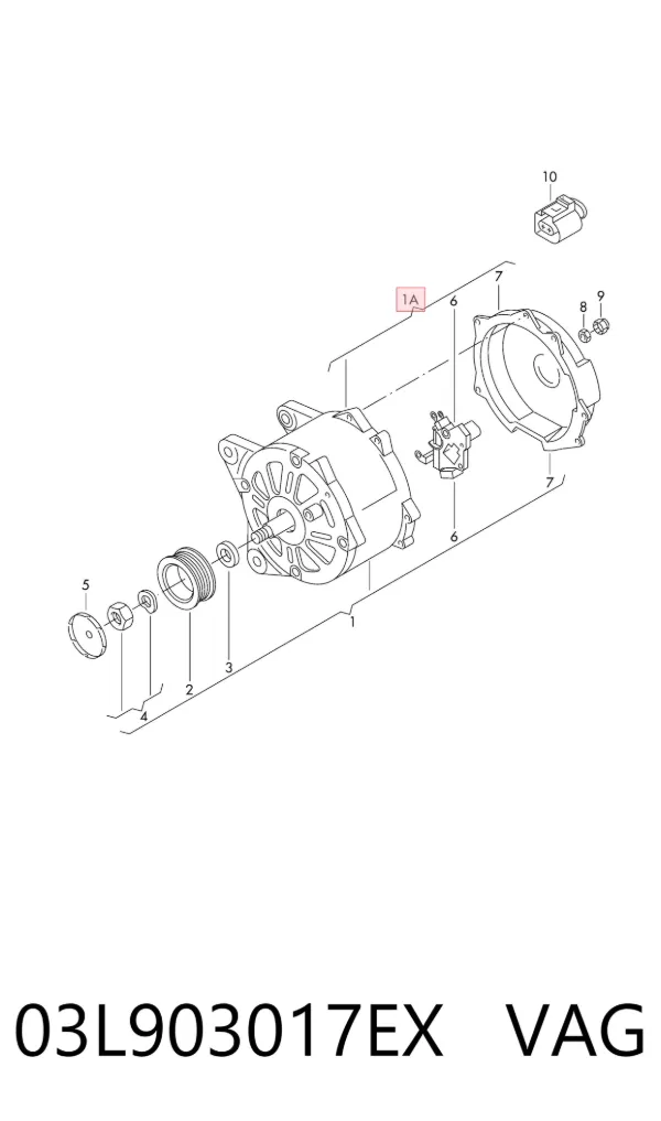 Alternador 03L903017EX VAG