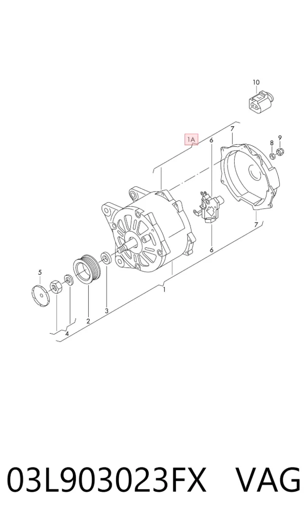 Alternador 03L903023FX VAG