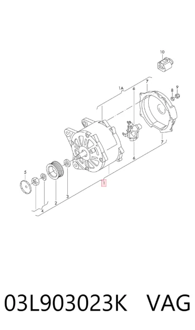Alternador VAG 03L903023K