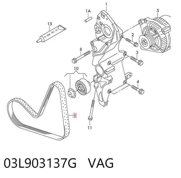 Correa de alternador 03L903137G VAG