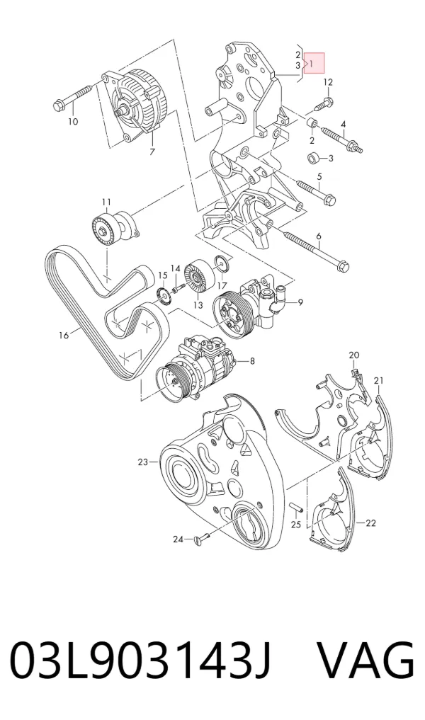 Soporte del alternador 03L903143J VAG