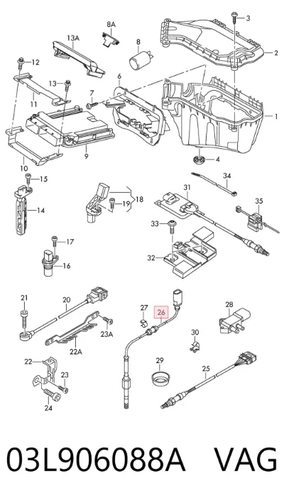 Sensor de temperatura de gases de escape antes de la turbina VAG 03L906088A