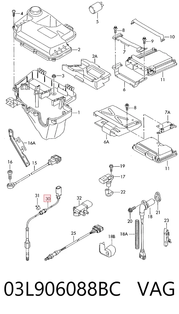 Sensor de temperatura de gases de escape antes de la turbina 03L906088BC VAG