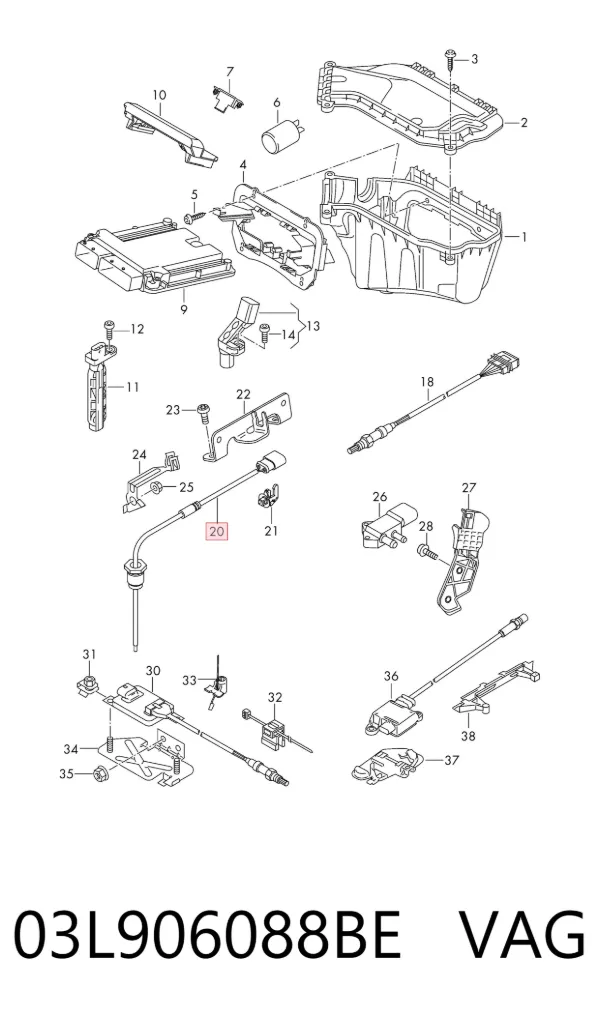 Sensor de temperatura de gases de escape antes de la turbina 03L906088BE VAG