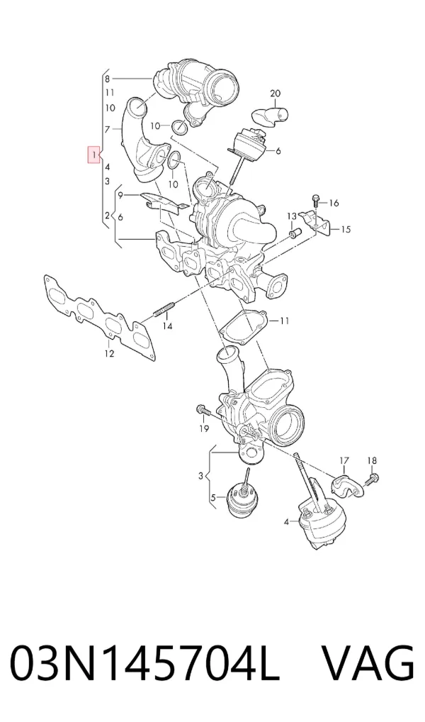 Turbocompresor 03N145704L VAG