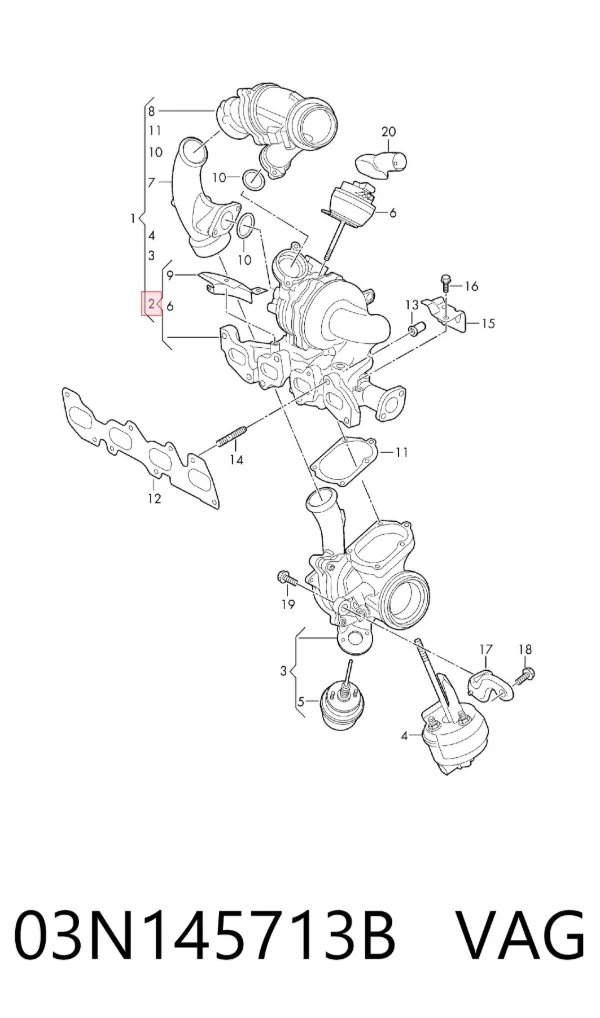 Turbocompresor 03N145713B VAG