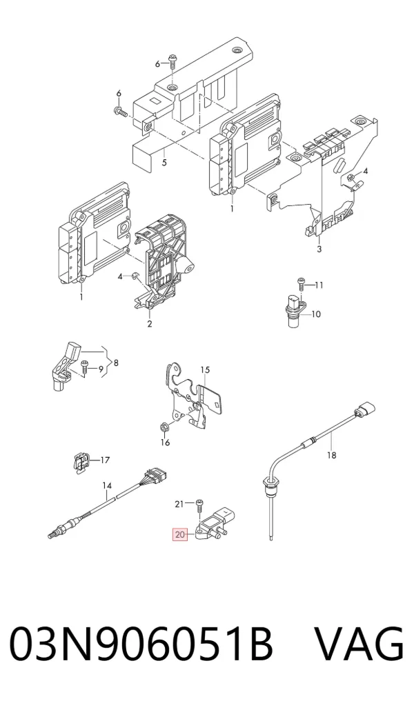 Sensor de presion gases de escape 03N906051B VAG