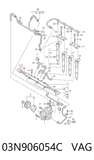 Sensor de presión de combustible VAG 03N906054C