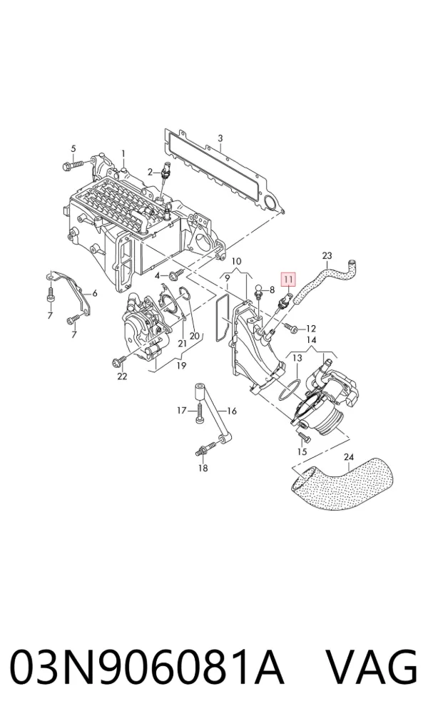 Sensor de temperatura del aire de admisión 03N906081A VAG