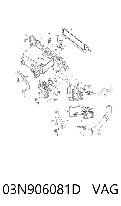 Sensor de temperatura del aire de admisión VAG 03N906081D