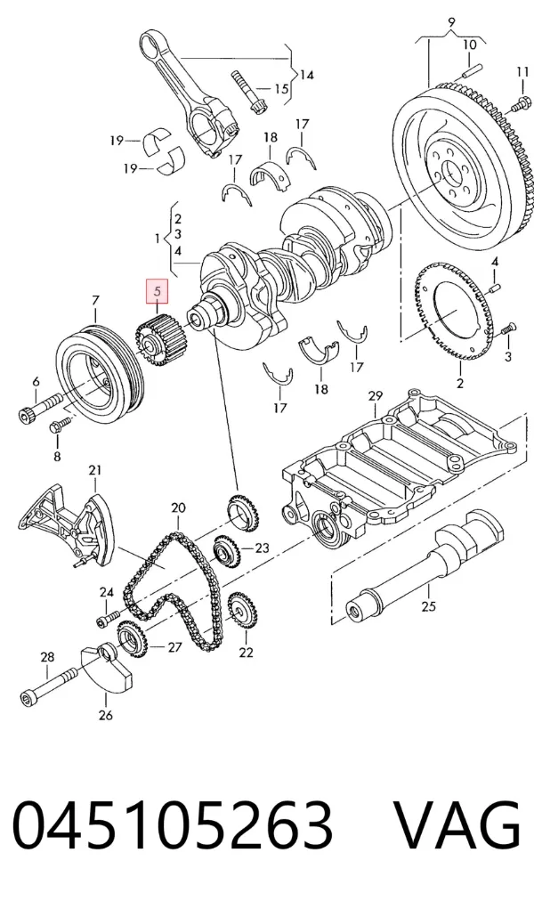 Piñón del cigüeñal Audi A6 C6