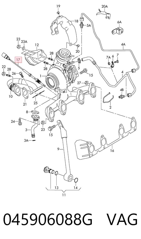 Sensor de temperatura de gases de escape antes de la turbina 045906088G VAG