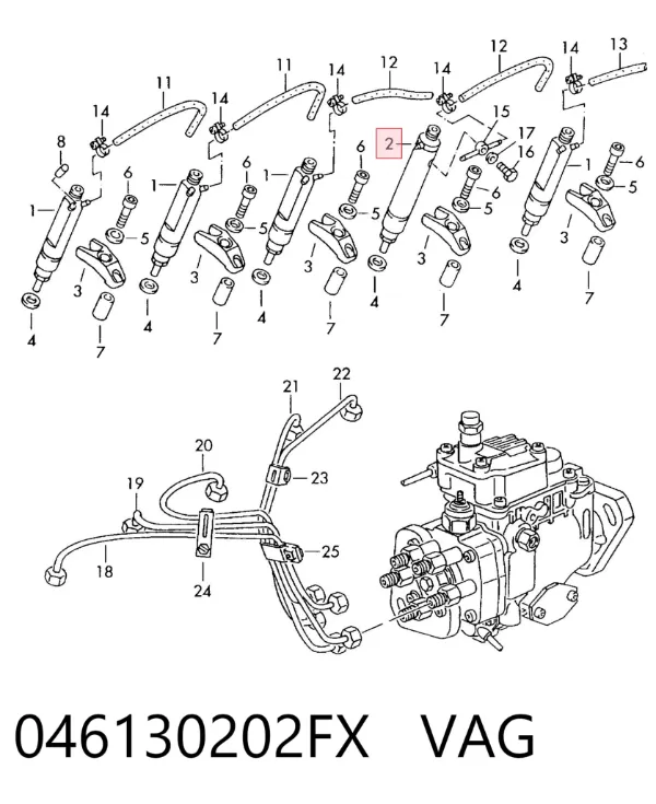 Inyector 046130202FX VAG