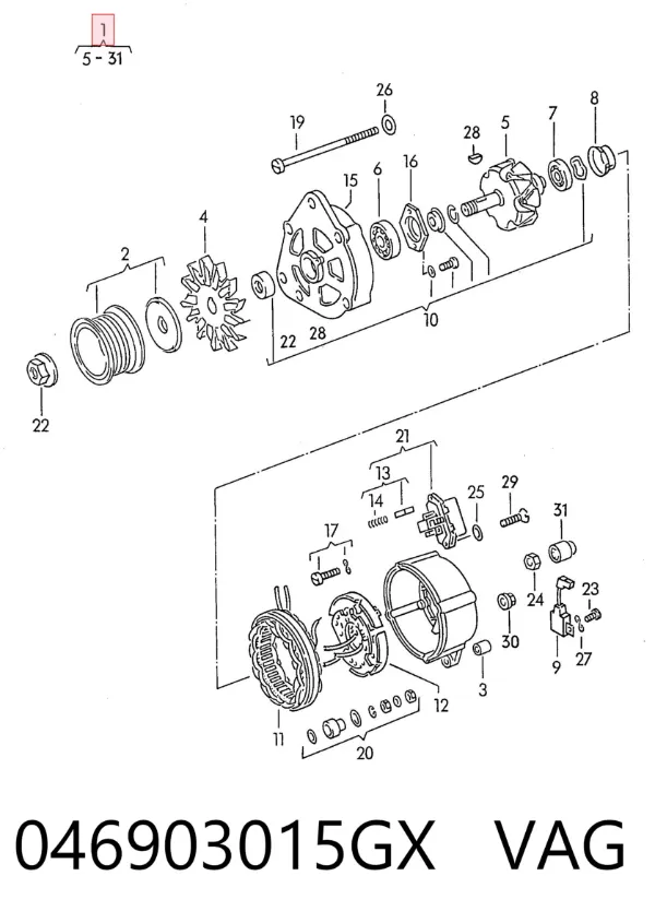 Alternador 046903015GX VAG