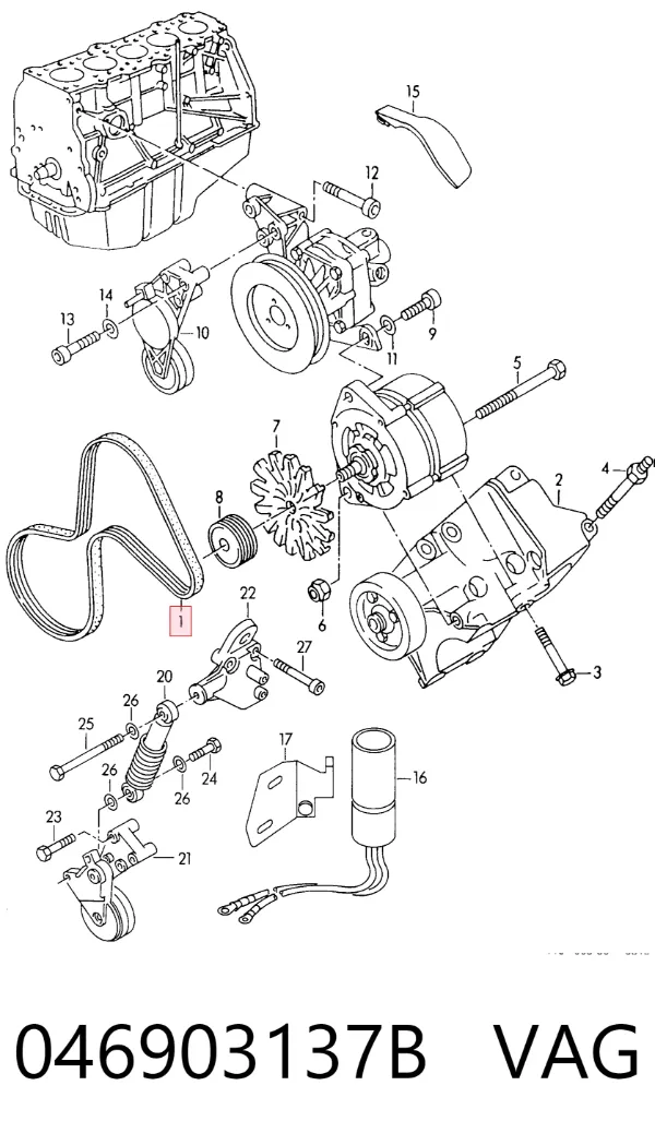 Correa de alternador 046903137B VAG