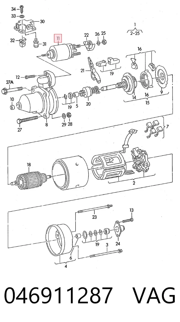 Solenoide de arranque 046911287 VAG