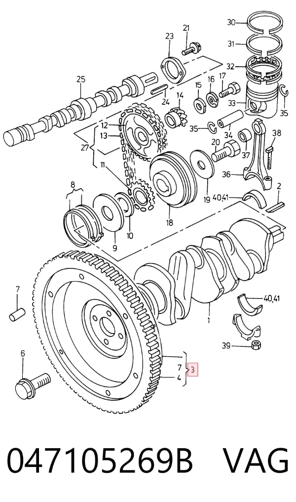 Volante motor 047105269B VAG