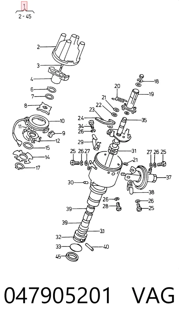 Distribuidor 047905201 VAG
