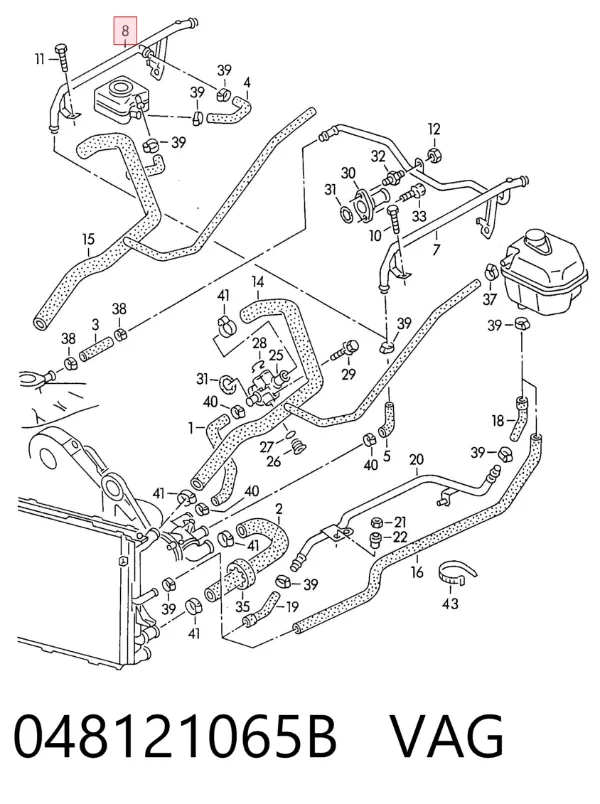 Manguera radiador 048121065B VAG
