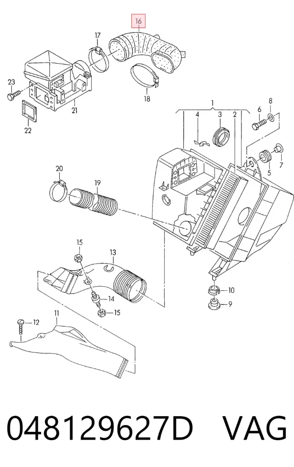 Manguito de aire del medidor de masa de aire Audi A6 C4