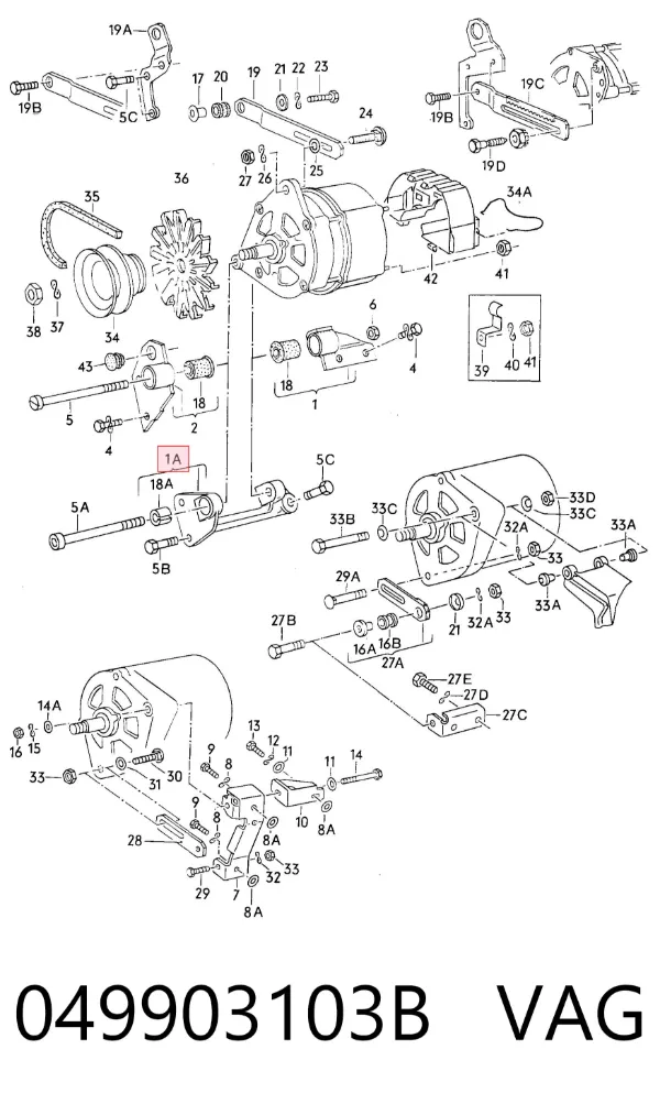 Soporte del alternador 049903103B VAG