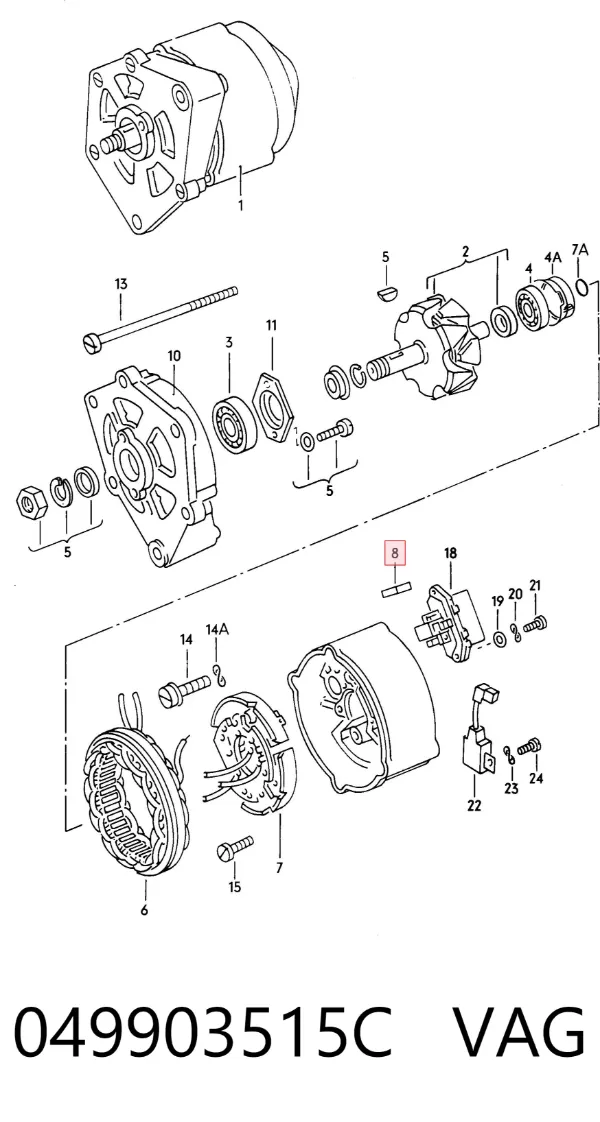 Escobillas alternador 049903515C VAG