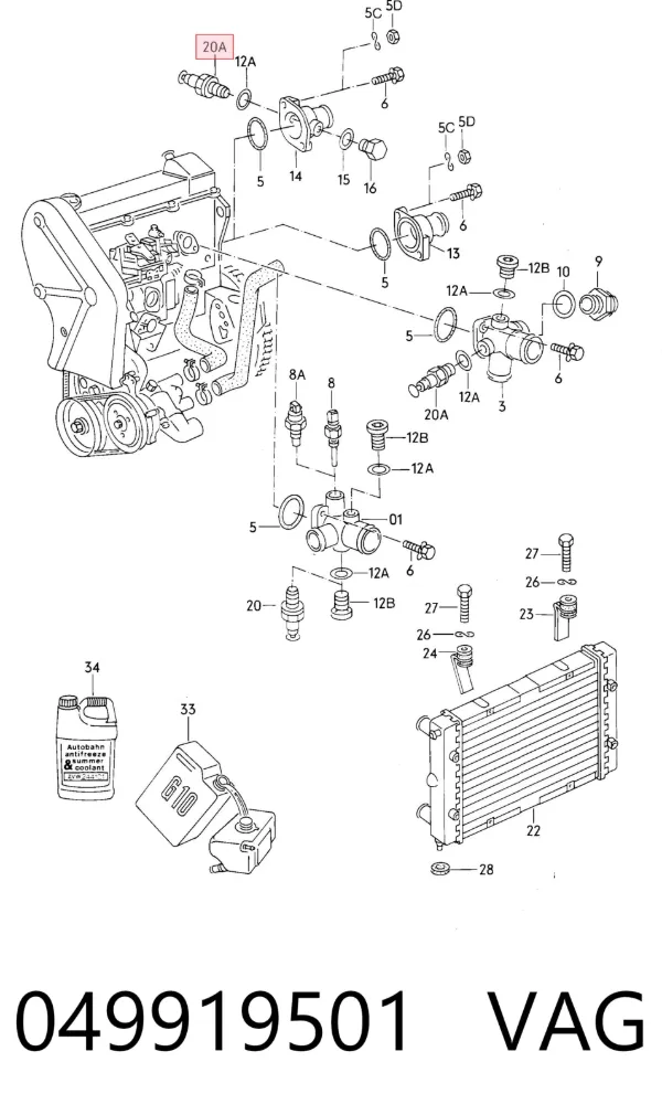 Sensor de temperatura 049919501 VAG