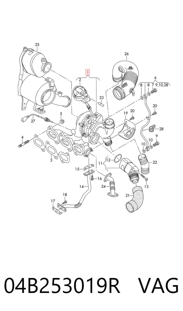Turbocompresor 04B253019R VAG