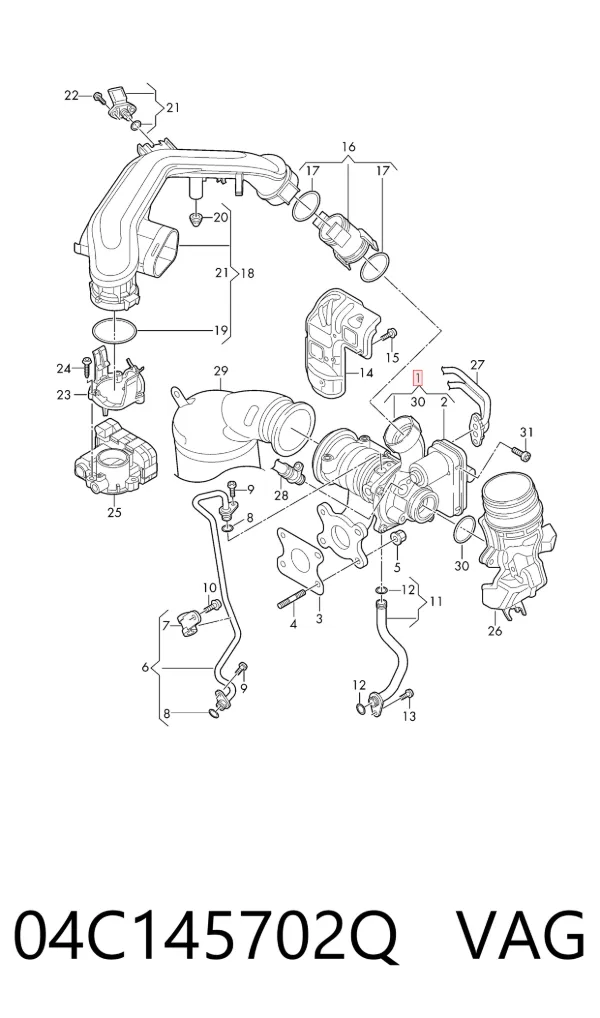 Turbocompresor 04C145702Q VAG