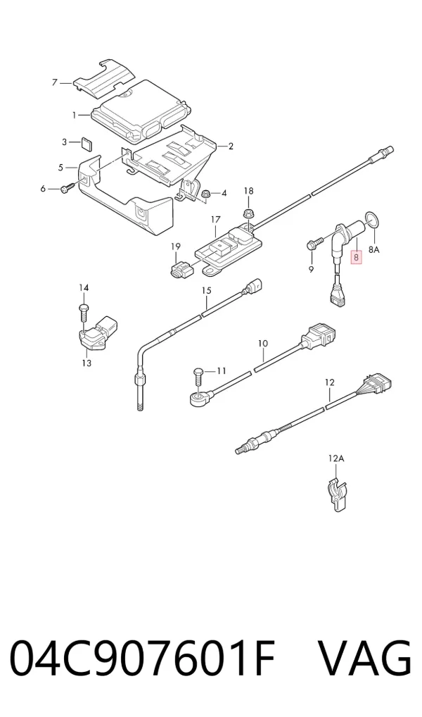 Sensor de árbol de levas 04C907601F VAG