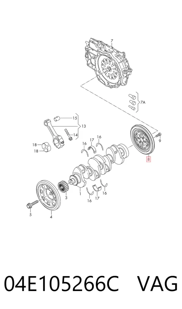 Volante motor 04E105266C VAG