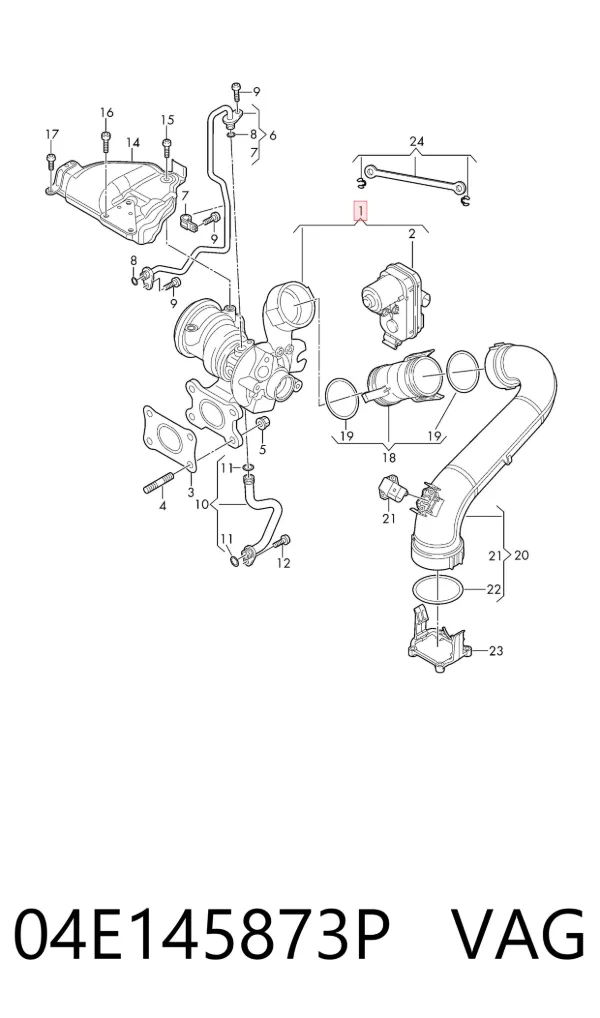 Turbocompresor 04E145873P VAG